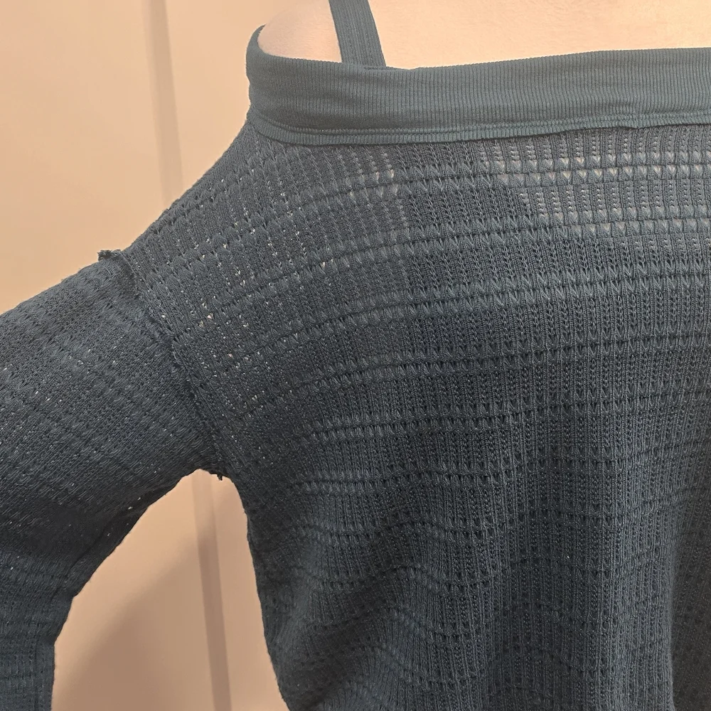 Free People‎ Woven Knit Off Shoulder Top Size XS